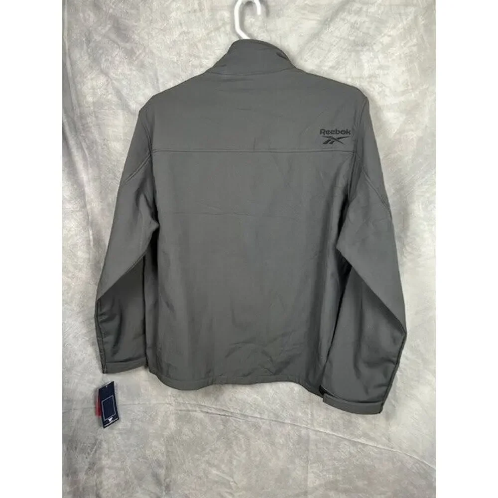 Reebok Mens Fleece Lined Outerwear Softshell 3 Outer Zip Pockets Jacket Coat 2XL